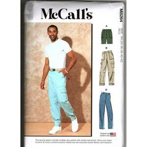 McCall's M8264 Mens 34 to 42 Cargo Shorts and Pants Uncut Sewing Pattern